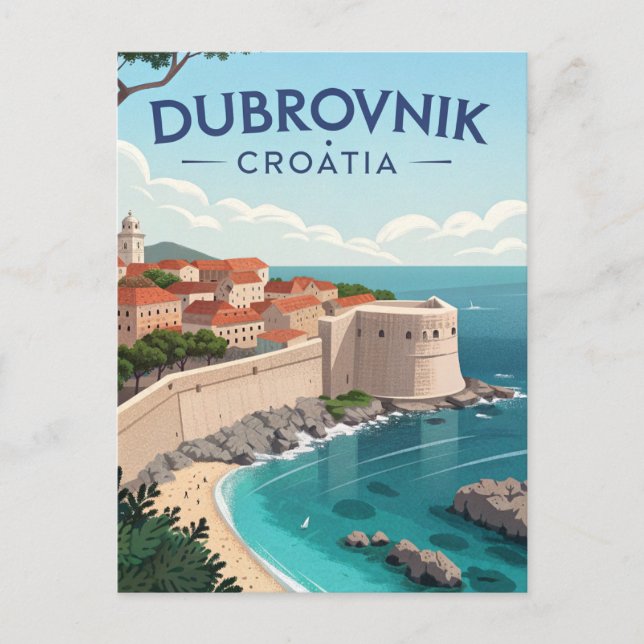 Postal Viaje Vintage a Dubrovnik (Anverso)