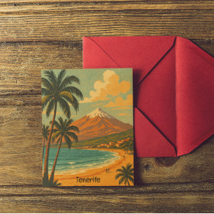 Postal Viaje vintage a Tenerife Isla Canarias Monte Teide