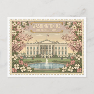 Postal Viaje vintage a Washington DC La Casa Blanca