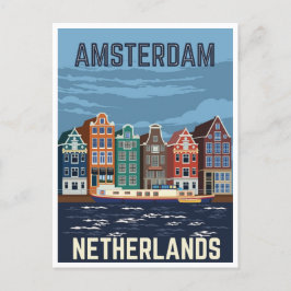 Postal Viaje vintage amsterdam Holland netherlands retro