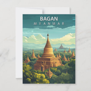 Postal Viaje Vintage Bagan Myanmar