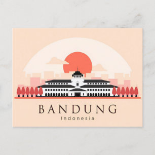 Postal viaje vintage Bandung Indonesia vacaciones en la c