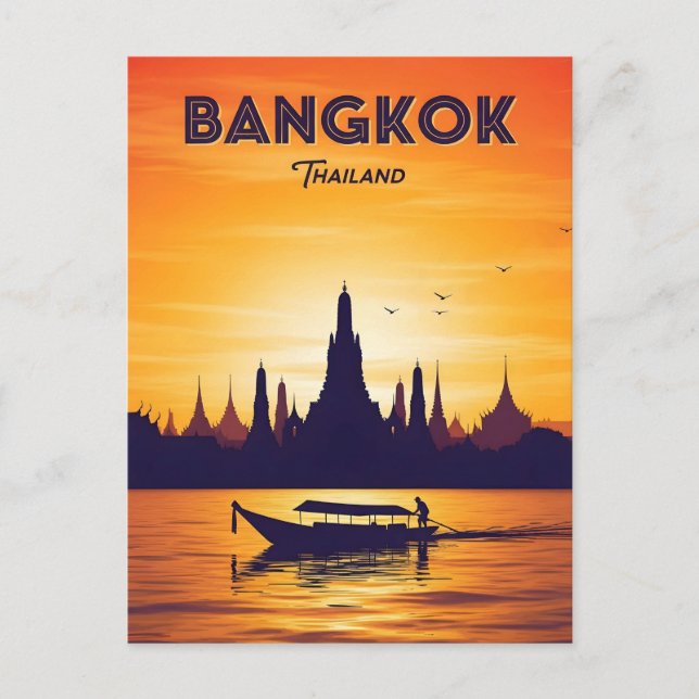 Postal Viaje vintage Bangkok Tailandia (Anverso)
