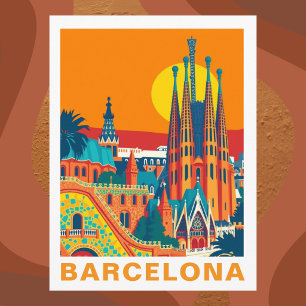 Postal Viaje Vintage Barcelona España