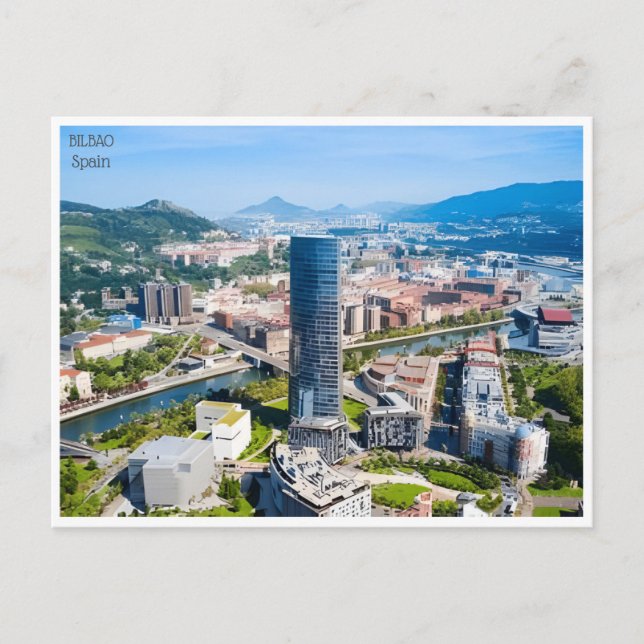 Postal viaje vintage Bilbao España Guggenheim (Anverso)