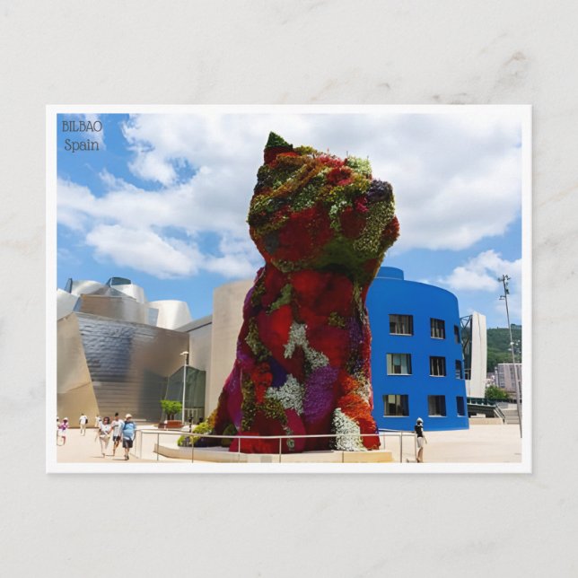 Postal viaje vintage Bilbao España Guggenheim (Anverso)