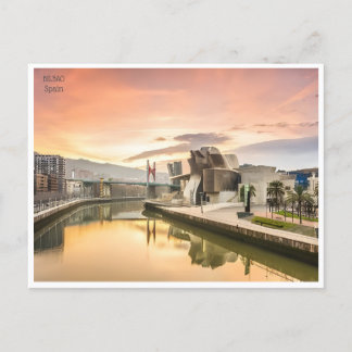 Postal viaje vintage Bilbao España Guggenheim