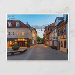 Postal Viaje vintage Casas de Odense Dinamarca