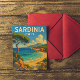 Postal Viaje Vintage Cerdeña Italia