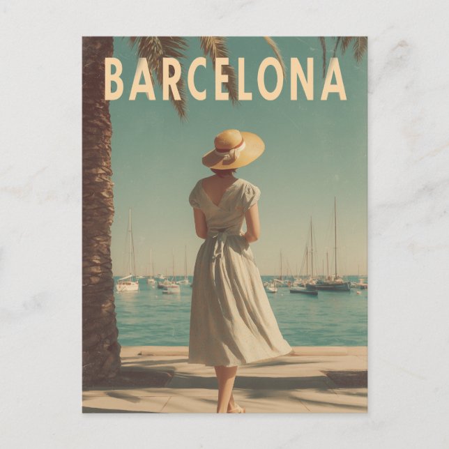 Postal Viaje vintage de Barcelona (Anverso)