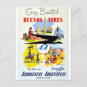 Postal viaje vintage de buenos aires