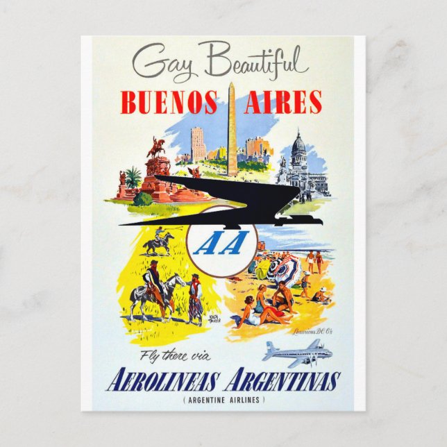 Postal viaje vintage de buenos aires (Anverso)
