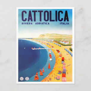 Postal Viaje vintage de Cattolica Italia