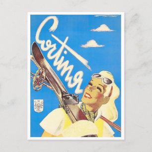 Postal Viaje vintage de Cortina Italia