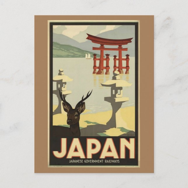 Postal Viaje vintage de JAPÓN (Anverso)