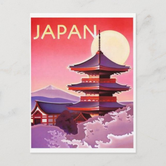 Postal Viaje vintage de JAPÓN (Anverso)