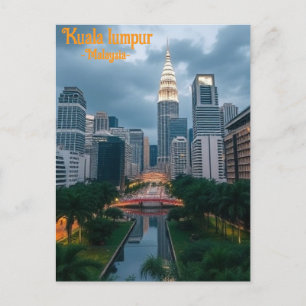 Postal viaje vintage de kuala lumpur malaysia