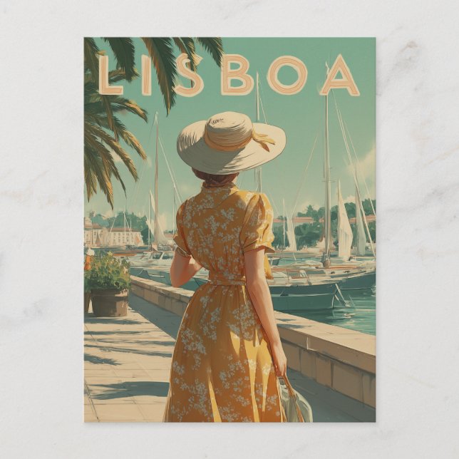 Postal Viaje vintage de Lisboa (Anverso)