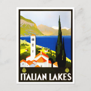 Postal Viaje vintage de los lagos italianos