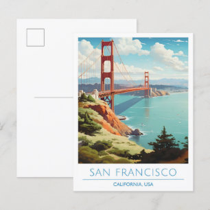 Postal Viaje Vintage de San Francisco California Estados 