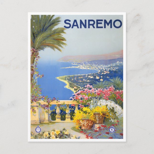 Postal Viaje vintage de Sanremo Italia (Anverso)