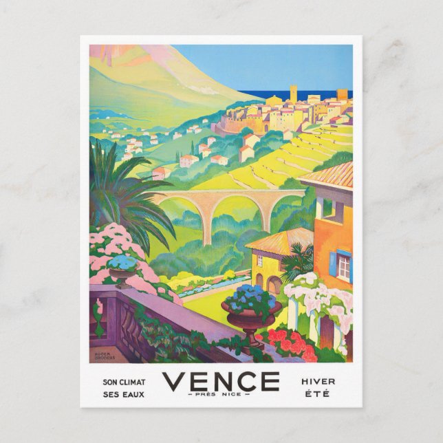 Postal Viaje vintage de Vence France (Anverso)
