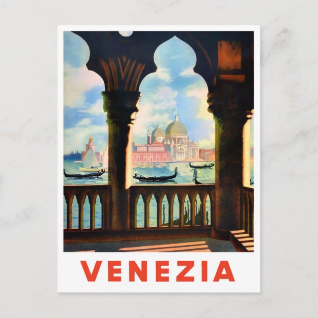 Postal Viaje vintage de Venecia Italia (Anverso)