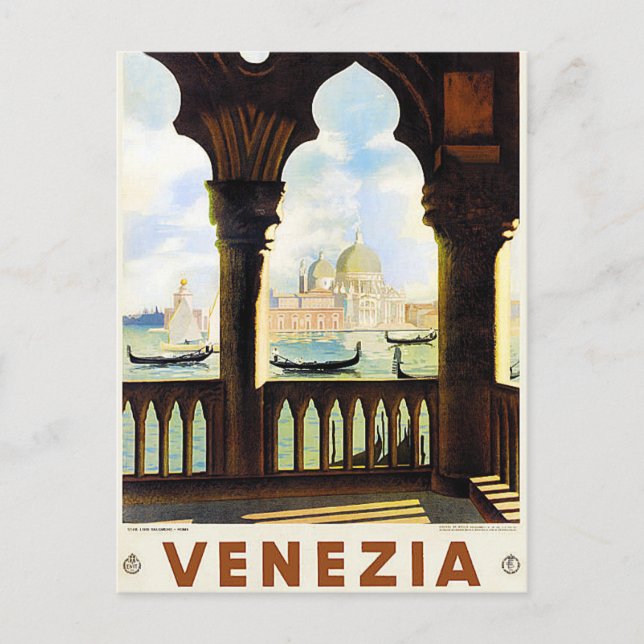 Postal viaje vintage de venezia (Anverso)