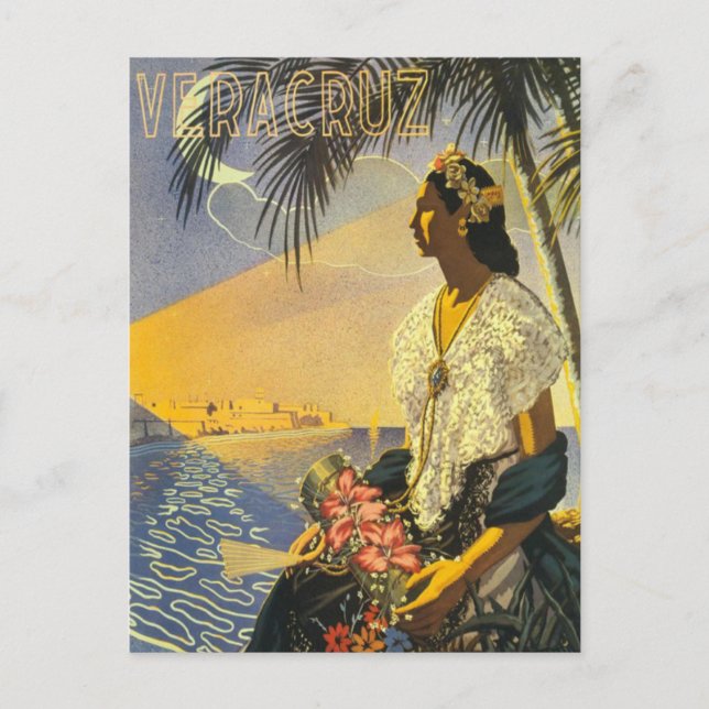 Postal Viaje vintage de Veracruz México (Anverso)