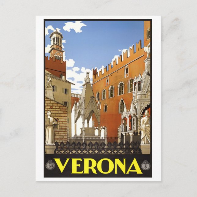Postal Viaje vintage de Verona Italy (Anverso)