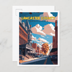 Postal Viaje vintage del Lancaster County Pennsylvania US
