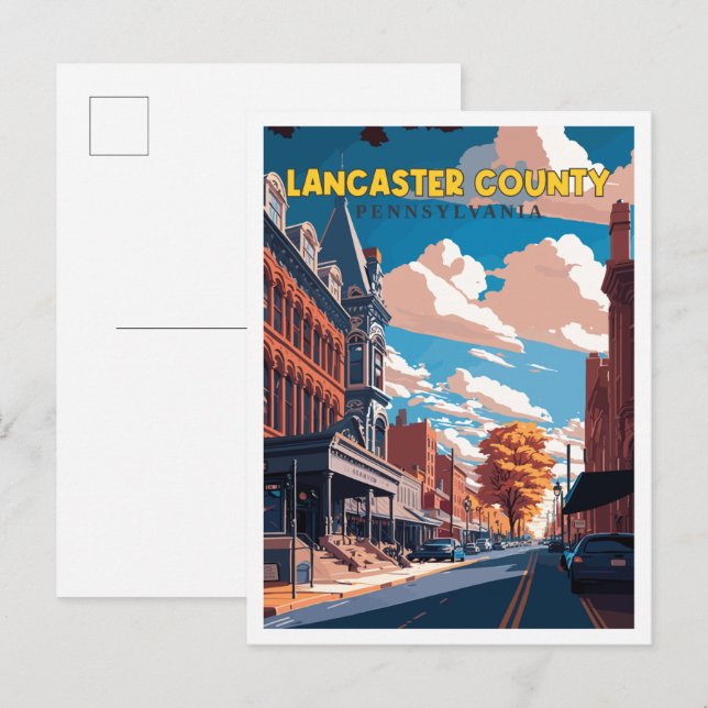 Postal Viaje vintage del Lancaster County Pennsylvania US (Anverso / Reverso)