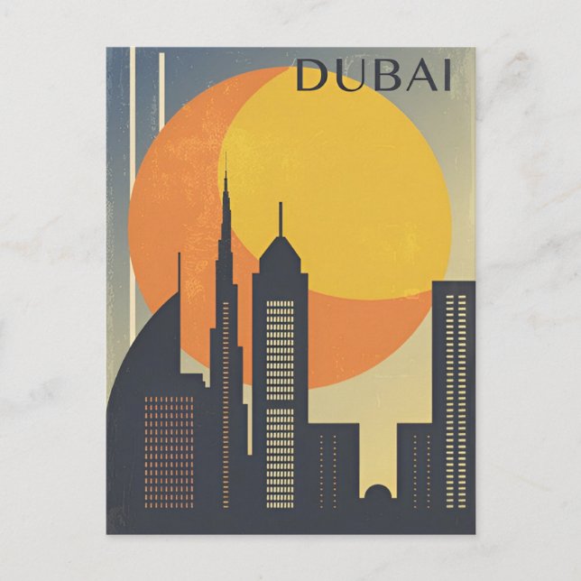 Postal viaje vintage Dubai Emiratos Árabes Unidos (Anverso)