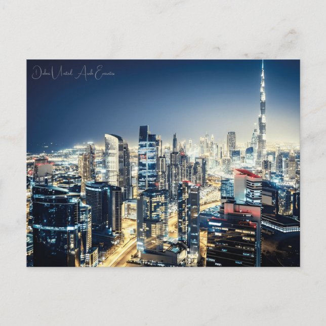 Postal viaje vintage Dubai Emiratos Árabes Unidos (Anverso)