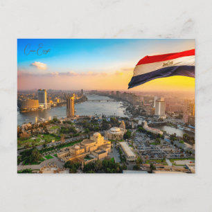 Postal Viaje vintage El Cairo Egipto Pirámides y Esfinx G