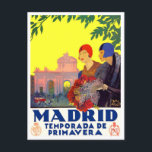 Postal Viaje vintage en Madrid España<br><div class="desc">Postales de viaje de España de Madrid</div>