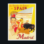 Postal Viaje vintage en Madrid España<br><div class="desc">Postales de viaje de España de Madrid</div>