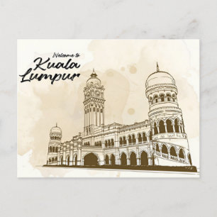 Postal viaje vintage Kuala Lumpur Malasia Skyscraper