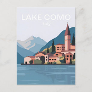 Postal Viaje vintage Lago di Como Italia Lombardia Lago