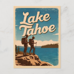 Postal Viaje Vintage Lago Tahoe California Retro Scenic