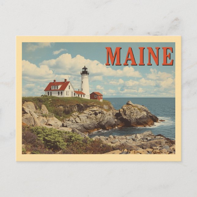 Postal Viaje Vintage Maine (Anverso)