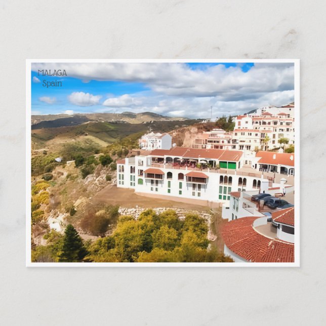Postal viaje vintage Málaga España Alcazaba (Anverso)