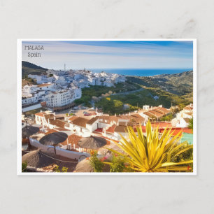 Postal viaje vintage Málaga España Alcazaba ciudad Postca