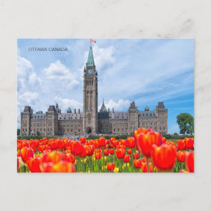 Postal viaje vintage Ottawa Canadá acuarela retro
