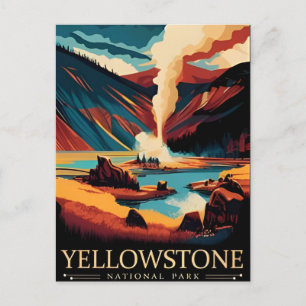 Postal Viaje vintage Parque nacional Yellowstone Wyoming