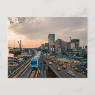 Postal viaje vintage Retro de ciudad de Lagos Nigeria