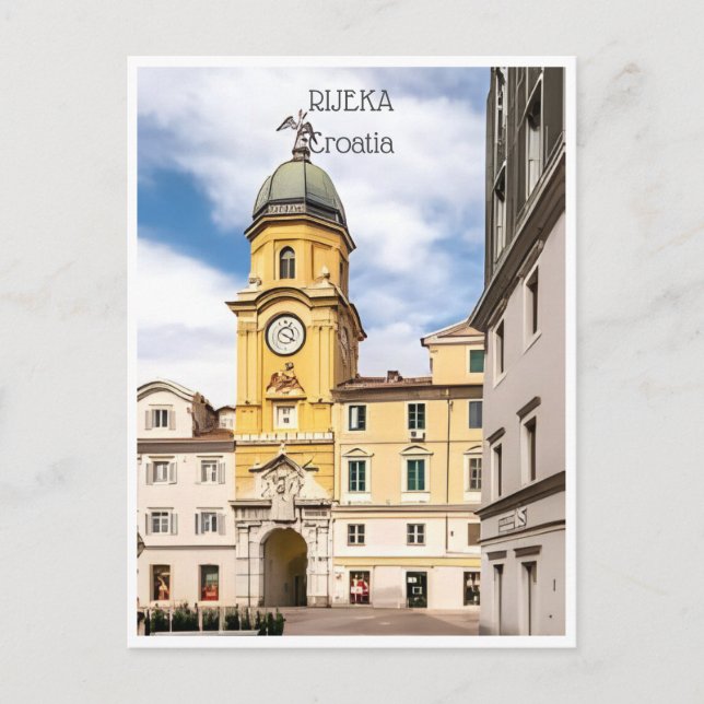 Postal viaje vintage Rijeka Croatia Kostrena Opatija (Anverso)