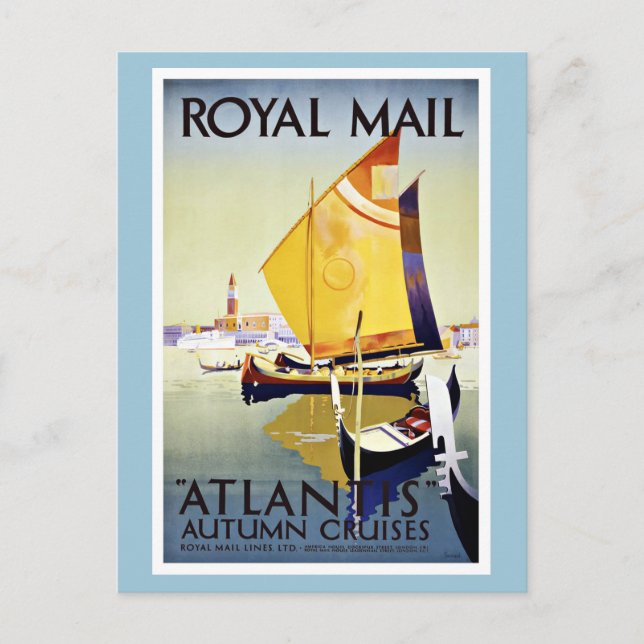 Postal Viaje Vintage Royal Mail Atlantis (Anverso)