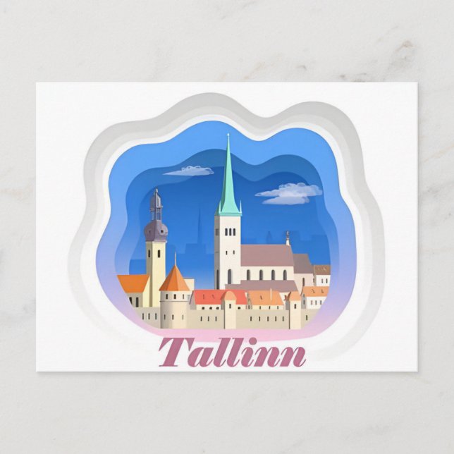 Postal viaje vintage Tallín Estonia Estonie (Anverso)