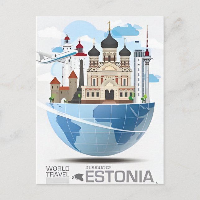 Postal viaje vintage Tallín Estonia Estonie (Anverso)